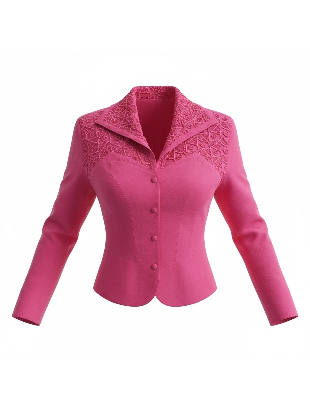 Vintage IIF Hot Pink Embellished Fitted Top